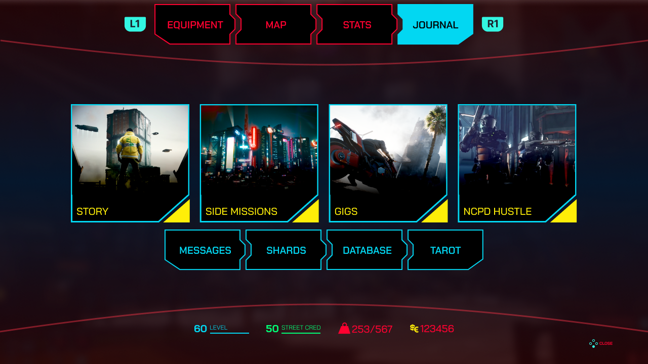 Player Menu — Journal